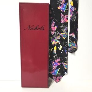 90's Wine Vogue Collection Nichols Winery Silk Tie Images of a Sommelier HTF NEW